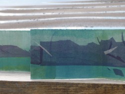 Barra, folded tissue drawing with gannets, diving.
